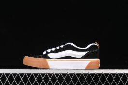 Vans Knu Skool black raw rubber low-top retro casual vulcanized bread shoes VN0009QCCJI