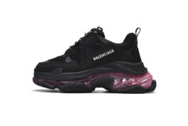 544351 W0901 9011 Balenciaga Triple S Black Claret Red