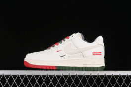 XZ6188-009-AIR FORCE 1 07 LOW SUPREME OFF WHITE/RED/GREEN-WOMAN:36-39-MAN:40-45