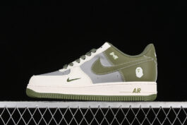 BB6566-205-AIR FORCE 1 07 LOW BAPE WHITE/GREY/GREEN-WOMAN:36-39-MAN:40-45
