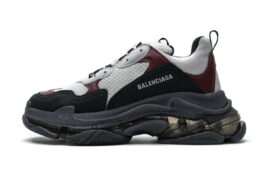 541624 W09O1 2268 Balenciaga Triple S Black Brown Red