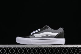 Vans Knu-Skool Black Gray High Street American Retro Casual Canvas Skateboard Shoes VN000CSQEER