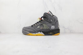 [CT8480-001]-[OW X AIR JORDAN 5 RETRO SP MUSLIN BLACK/FIRE RED]-[WOMAN:36-39]-[MAN:40-46]