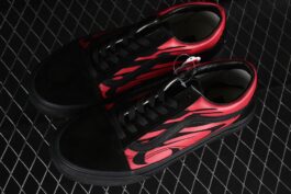Vans Knu Skool Black Red High Street American Retro Casual Canvas Skateboard Shoes VN0009BCRTU
