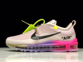 [AJ4585-600]-[H12 OFF-WHITE X AIR MAX 97 QUEEN NY ELEMENTAL ROSE/BLACK]-[WOMAN:36-39]-[40-46]
