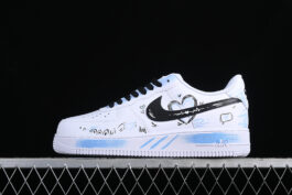 CW2288-111-AIR FORCE 1 07 LOW WHITE/BLACK/BLUE-WOMAN:36-39-MAN:40-45