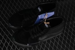 Vans Sk8-Mid Reissue 83 High-end branch Black Warrior Suede Casual Retro Skateboard Shoes VN000CQQBKA