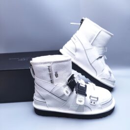 UGG sheep fur integrated snow boots 0070 white leather buckle strap casual shoes in stock size 35-40