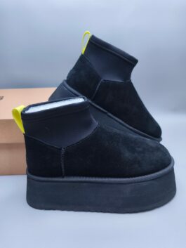 UGG sheep fur integrated snow boots 8170 black thick soled elastic low top casual new item size 35-40