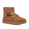 UGG sheep fur integrated snow boots 5013 chestnut mixed buckle strap for men and women in stock size 36-45