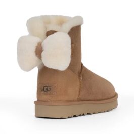 2022 winter new UGG sheep fur integrated snow boots 1132018 classic mini furry butterfly bow short tube short boots women's shoes chestnut 35-40