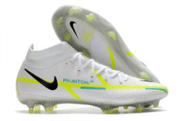 Nike Phantom GT2 High Top White Green Waterproof Full Knitted FG Football Shoes Nike Phantom GT2 Dynamic Fit Elite FG39-45
