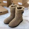 UGG sheep fur integrated snow boots 7074 pairs of magic card casual women's high top boots Antelope Brown in stock size 36-40
