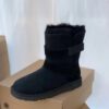 UGG sheep fur integrated snow boots 7074 pairs of magic card casual women's high top boots black stock size 36-40