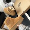 UGG sheep fur integrated snow boots thick soled double Velcro women's boots 0554 Chelsea boots chestnut 35-40