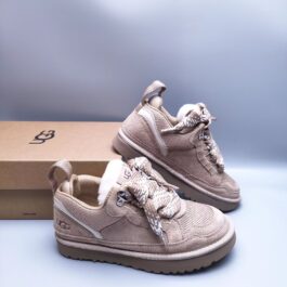UGG sheep fur integrated snow boots 4032 sand mesh sports casual style lace up women's boots new stock size 35-40