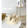 UGG sheepskin fur slippers 0876 off-white Teddy curly thick bottom slippers Available in stock 36-40 sizes