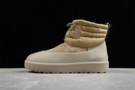 UGG sheep fur integrated snow boots 0849 sand dune color waterproof lace up warm shoes for men and women