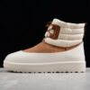 UGG sheep fur integrated snow boots 0849 white waterproof lace up warm shoes for men and women