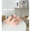 UGG sheepskin fur slippers 0876 pink teddy curl thick bottom slippers in stock 36-40 sizes
