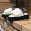 UGG sheepskin 1112258 Disco Velvet Sandals White Spot