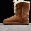 UGG sheep fur integrated snow boots 9696 star willow Ding boots lace up women's boots chestnut 36-40