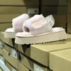UGG sheepskin 1112258 disco velvet sandals pink spot