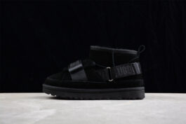 UGG sheep fur integrated snow boots 3471 black mixed lace up casual men's and women's boots 36-45