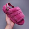 UGG sheepskin fur slippers 1095119 indoor slippers rose red Fluff Yeah Slide Fluff Yeah sandals