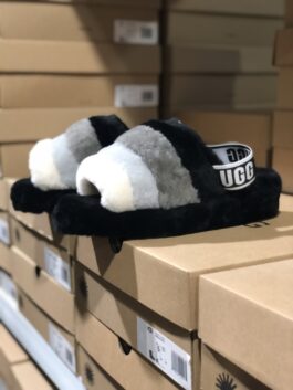 UGG wool integrated snow boots 1005119 New style velvet contrast sandals black spot
