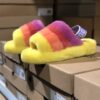 UGG wool integrated snow boots 1005119 velvet contrast color sandals yellow patchwork spot
