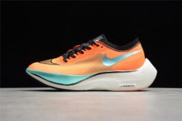 NIKE Zoom X Vaporfly Next % Marathon Cushioning Running Shoes Green Orange Mandarin Duck CD4553-300